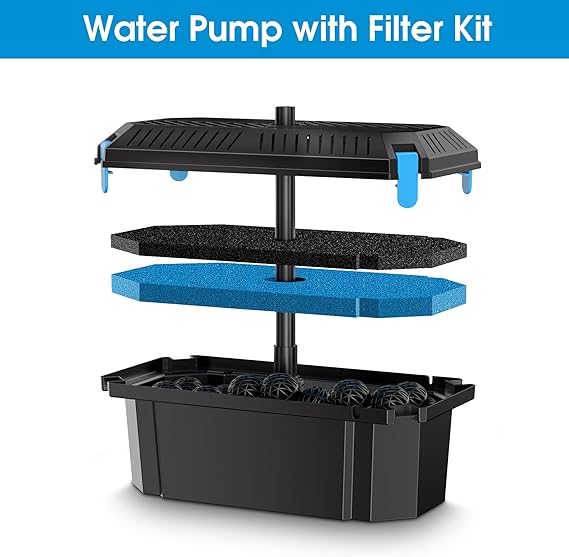 Biling Pond Filter with 62W Solar Panel, 660 GPH Water Pump