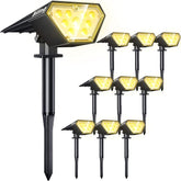 Biling Solar Spot Lights Outdoor, Bright 700 Lumen Solar Outdoor Lights Warm White(10 Pack)