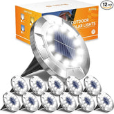 Biling Solar Lights Outdoor 12 Packs Walkway Driveway (White)