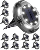 Biling Solar Pathway Lights Outdoor Uplight Sidelight, 12 Packs white