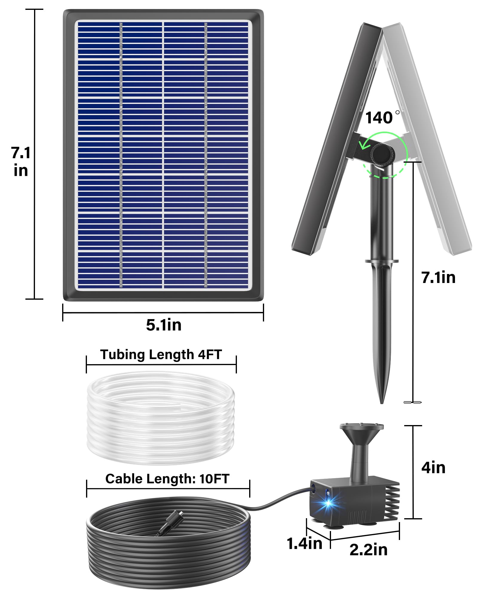3.5W Solar Water Fountain for Bird Bath & Small Ponds