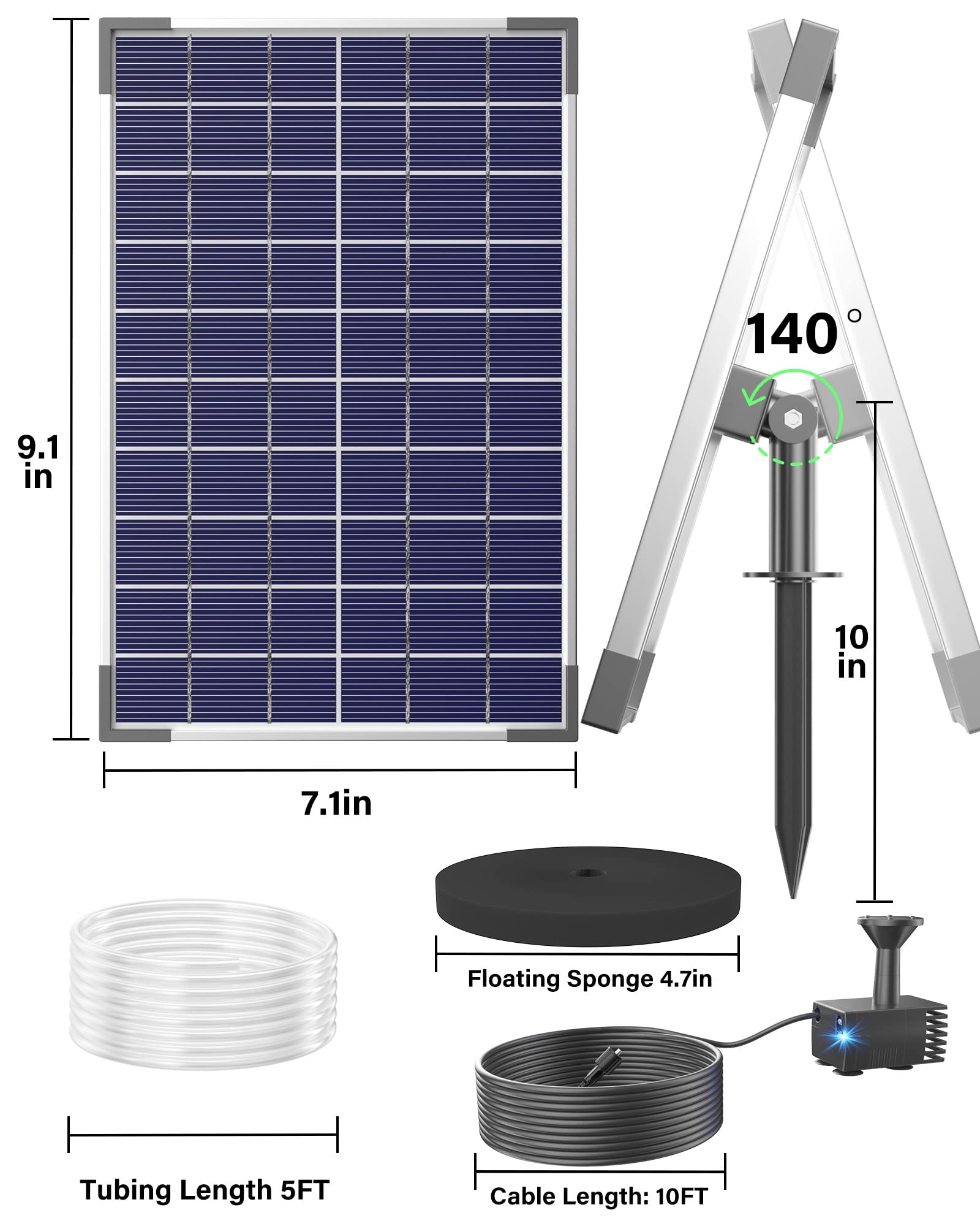 6.5W Solar Water Pump for Bird Bath & Small Ponds