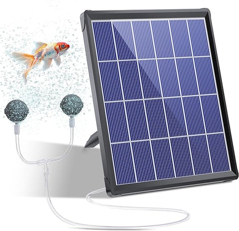 Biling Solar Pond Aerator with Battery Backup, Portable Design Solar Air Pump Pond Bubbler for Outdoor Fish Pond Stock Tank Aquarium