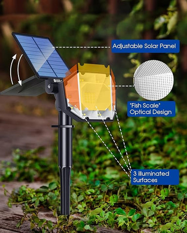 Biling Solar Spot Lights Outdoor Waterproof 4 Pack White